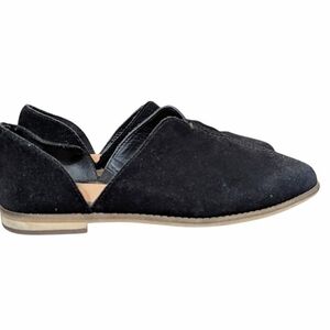 Frye and Co. Black Suede D'Orsay Flats Size 6.5